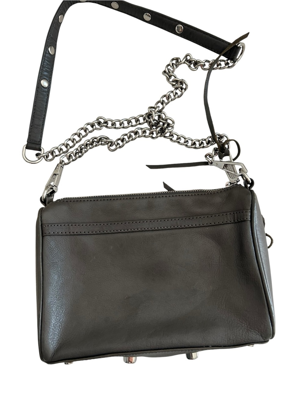 Rebecca Minkoff Mini MAC Leather Crossbody Bag – Gunmetal Gray - Picture 7 of 13